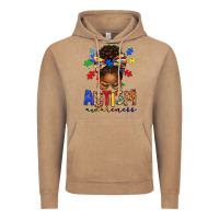 Vintage Coffee autism awareness afro messy bun Vintage Hoodie - texasbilliewilder