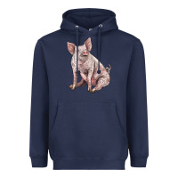 Navy american yorkshire pig Heavyweight Hoodie - LillyAllenDesigns