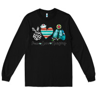 Black peace love nursing Long Sleeve Tee - CowhideDigitalArt