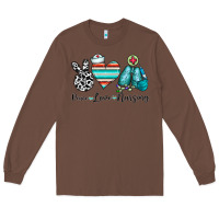 Chestnut peace love nursing Long Sleeve Tee - CowhideDigitalArt