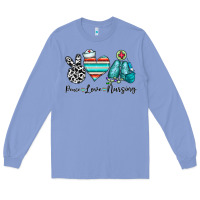 Colony Blue peace love nursing Long Sleeve Tee - CowhideDigitalArt