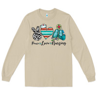 Mushroom peace love nursing Long Sleeve Tee - CowhideDigitalArt