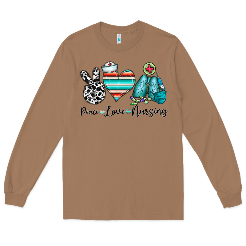 Peace Love Nursing Long Sleeve Tee by CowhideDigitalArt | Teevron