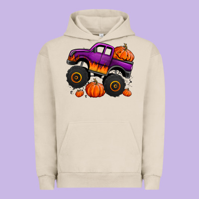 Halloween Jack O Lantern Monster Truck Urban Hoodie Designed By Jasminsmagicworld