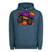 Pigment Midnight Navy halloween jack o lantern monster truck Urban Hoodie - Jasminsmagicworld