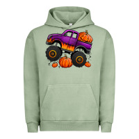 Pigment Oil Green halloween jack o lantern monster truck Urban Hoodie - Jasminsmagicworld