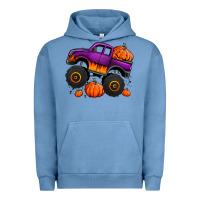 Pigment Pebble Blue halloween jack o lantern monster truck Urban Hoodie - Jasminsmagicworld