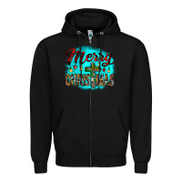 Black merry christmas wood slice ornament Zipper Hoodie - JahusDesignShop