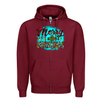 Burgundy merry christmas wood slice ornament Zipper Hoodie - JahusDesignShop