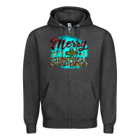 Charcoal Heather merry christmas wood slice ornament Zipper Hoodie - JahusDesignShop