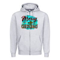 Heather Grey merry christmas wood slice ornament Zipper Hoodie - JahusDesignShop