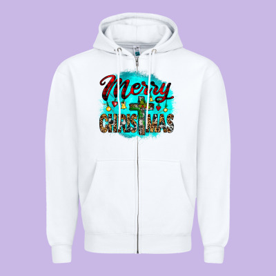 Merry Christmas Wood Slice Ornament Zipper Hoodie Designed By Jahusdesignshop