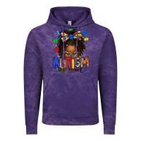 Cloud Purple autism mom afro locs messy bun Vintage Hoodie - texasbilliewilder