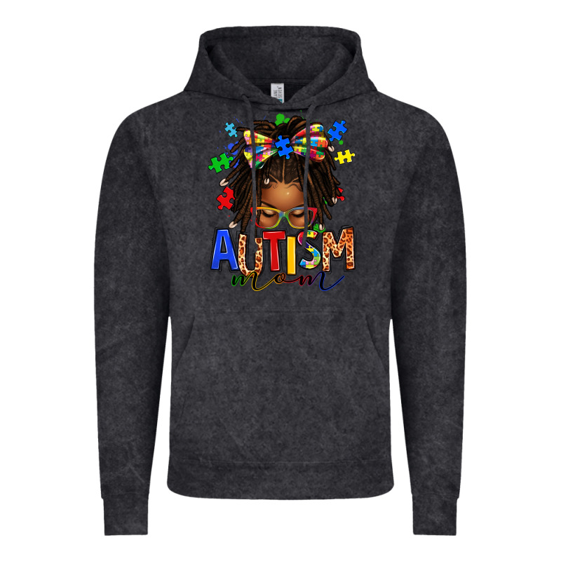 Autism Mom Afro Locs Messy Bun Vintage Hoodie by texasbilliewilder | Teevron