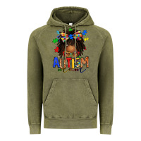 Vintage Olive autism mom afro locs messy bun Vintage Hoodie - texasbilliewilder