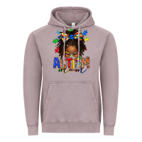Vintage Zinc autism mom afro locs messy bun Vintage Hoodie - texasbilliewilder