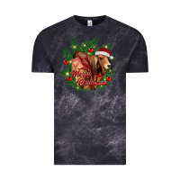 Cloud Black merry Christmas brahman bull Vintage Tee - RanaPortraitStore