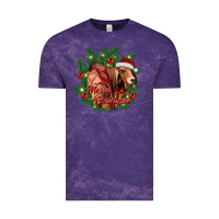 Cloud Purple merry Christmas brahman bull Vintage Tee - RanaPortraitStore