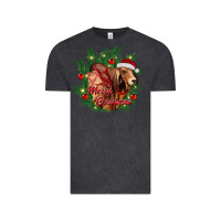 Merry Christmas Brahman Bull Vintage Tee | Teevron