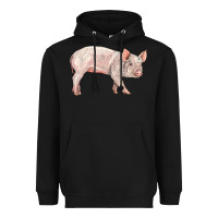 Black american yorkshire pig  baby Heavyweight Hoodie - LillyAllenDesigns