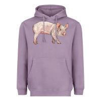 Lavender american yorkshire pig  baby Heavyweight Hoodie - LillyAllenDesigns