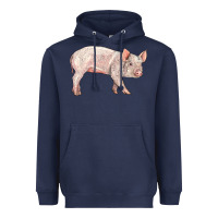 Navy american yorkshire pig  baby Heavyweight Hoodie - LillyAllenDesigns