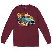 Burgundy western farm truck coop animals farm animals Long Sleeve Tee - FaDigitalArtStudio