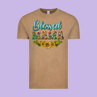 Blessed Mama Vintage Tee Designed By Barkaloodesign