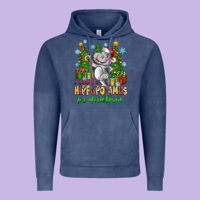 Vintage Hoodie i want a hippopotamus for christmas