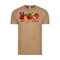 Vintage Coffee peace love strawberry with summer Vintage Tee - texasbilliewilder