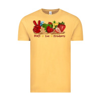 Vintage Mustard peace love strawberry with summer Vintage Tee - texasbilliewilder