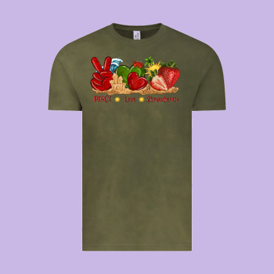 Peace Love Strawberry With Summer Vintage Tee Designed By Texasbilliewilder