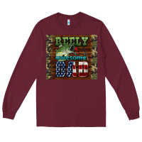 Burgundy reely awesome dad Long Sleeve Tee - HRA Design Shop