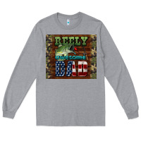 Heather Grey reely awesome dad Long Sleeve Tee - HRA Design Shop