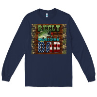 Navy reely awesome dad Long Sleeve Tee - HRA Design Shop