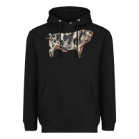 Black Spotted Pig Heavyweight Hoodie - LillyAllenDesigns