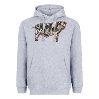 Heather Grey Spotted Pig Heavyweight Hoodie - LillyAllenDesigns