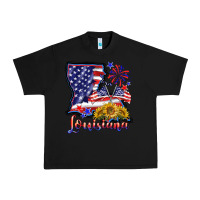 Black 4th of july  louisiana map Urban Heavy Tee - BarkalooDesign