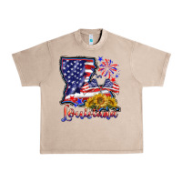 French Oak 4th of july  louisiana map Urban Heavy Tee - BarkalooDesign