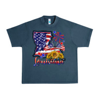Midnight Navy 4th of july  louisiana map Urban Heavy Tee - BarkalooDesign