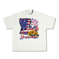 Pistachio 4th of july  louisiana map Urban Heavy Tee - BarkalooDesign