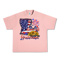 Salmon 4th of july  louisiana map Urban Heavy Tee - BarkalooDesign