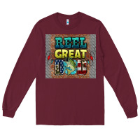 Burgundy reel great dad Long Sleeve Tee - HRA Design Shop