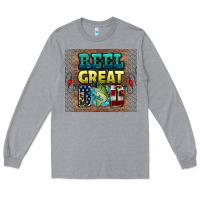 Heather Grey reel great dad Long Sleeve Tee - HRA Design Shop