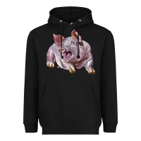 Black Landrace Pig Heavyweight Hoodie - LillyAllenDesigns