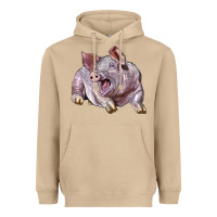 Mushroom Landrace Pig Heavyweight Hoodie - LillyAllenDesigns