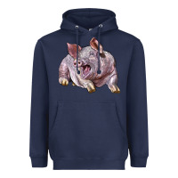 Navy Landrace Pig Heavyweight Hoodie - LillyAllenDesigns