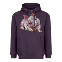 Plum Landrace Pig Heavyweight Hoodie - LillyAllenDesigns