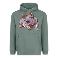 Sage Landrace Pig Heavyweight Hoodie - LillyAllenDesigns