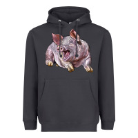 Smoke Landrace Pig Heavyweight Hoodie - LillyAllenDesigns